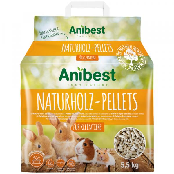 Anibest Naturholz Pellets, podłoże dla małych zwierząt - 10 l (5,5 kg)