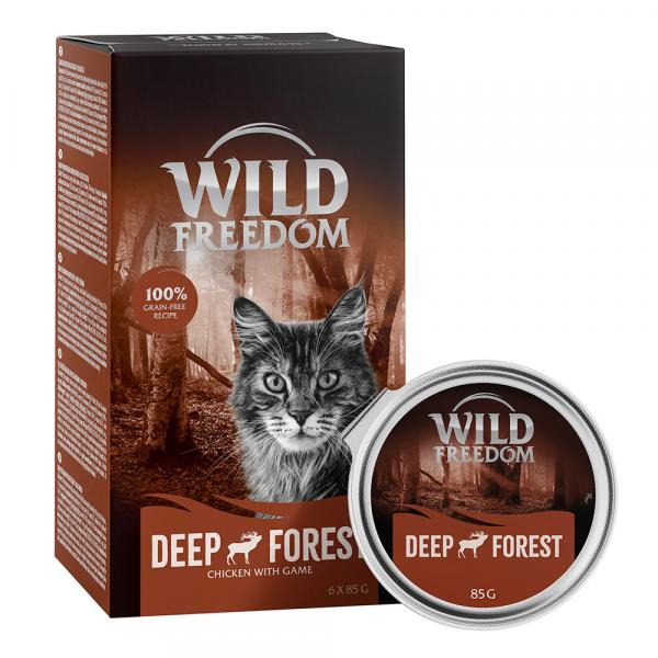 15% taniej! Wild Freedom, karma mokra, 6 x 70 g / 85 g - Adult, tacki, Deep Forest, dziczyzna i kurczak, 6 x 85 g