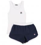 Piżama damska Fila JERSEY RIB TOP AND JERSEY PANT biała FPS4048-125
