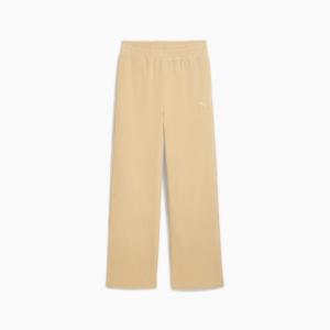 Spodnie dresowe damskie Puma ESS ELEVATED VELOUR RIB STRAIGHT beżowe 68810883