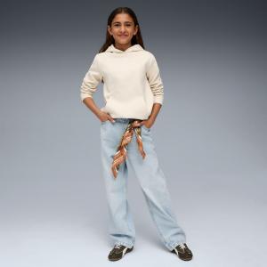 Bluza z kapturem dziewczęca Puma ESS SCRIPT FL beżowa 68872887