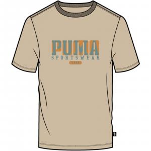 Koszulka męska Puma Graphics Retro beżowa 67448688