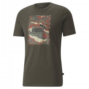 Koszulka męska Puma BOX LOGO CAMO khaki 84908570