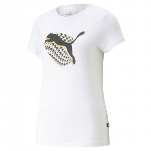 Koszulka damska Puma GRAPHICS HOUNDSTOOTH biała 67445402