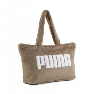 Torba sportowa damska Puma CORE FUR SHOPPER brązowa 09065603