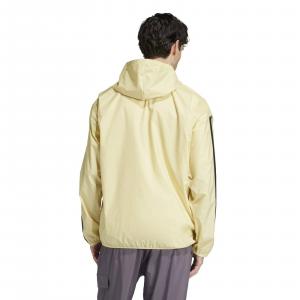 Kurtka wiatrówka męska adidas ESSENTIALS 3-STRIPES żółta IM7847