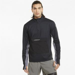 Bluza męska Puma Run CoolAdapt 1/2 Zip czarna 52084701