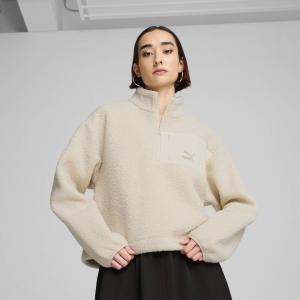 Bluza damska Puma CLASSICS WINTERIZED HALF-ZIP beżowa 62679687