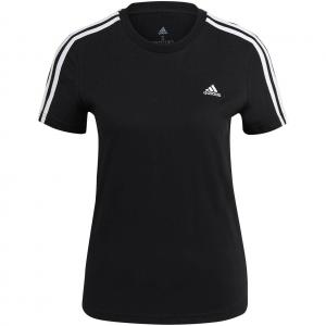 Koszulka damska adidas SPORTSWEAR LOUNGEWEAR ESSENTIALS 3-STRIPES czarna GL0784