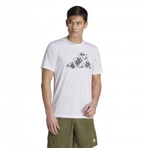 Koszulka męska adidas TRAIN ESSENTIALS SEASONAL GRAPHIC biała IJ9603