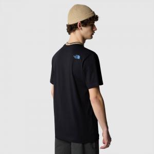 Koszulka męska The North Face S/S MOUNTAIN LINE czarna NF0A87NTJK3