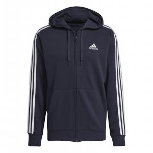 Bluza z kapturem męska adidas ESSENTIALS FRENCH TERRY 3-STRIPES granatowa GK9033