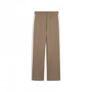 Spodnie dresowe damskie Puma T7 ALWAYS ON STRAIGHT brązowe 62979793