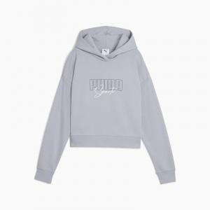 Bluza z kapturem damska Puma ELEVATED GRAPHIC CROPPED TR szara 68950020