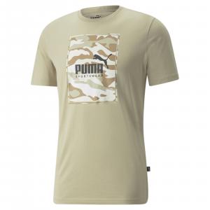 Koszulka męska Puma BOX LOGO CAMO beżowa 84908564