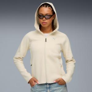 Bluza z kapturem damska Puma EVOSTRIPE FZ DK beżowa 68814187