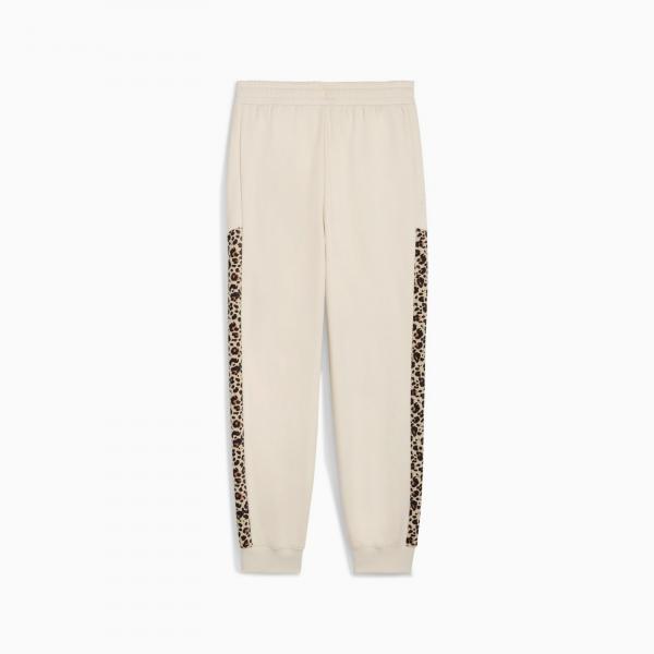 Spodnie dresowe damskie Puma ESS GRAPHIC ANIMAL COMFORT HIGH-WAIST beżowe 68808687