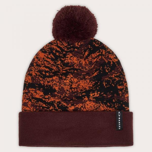 Czapka zimowa unisex Oakley PRINTED POM BEANIE bordowa FOS901280-43Y