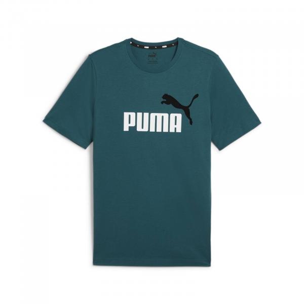 Koszulka męska Puma ESS+ 2 COL LOGO zielona 58675908