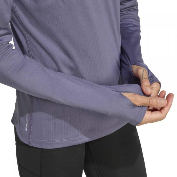Longsleeve do biegania damski adidas OWN THE RUN fioletowy JW9652