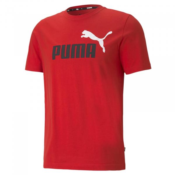 Koszulka męska Puma ESS+ 2 COL Logo czerwona 58675911