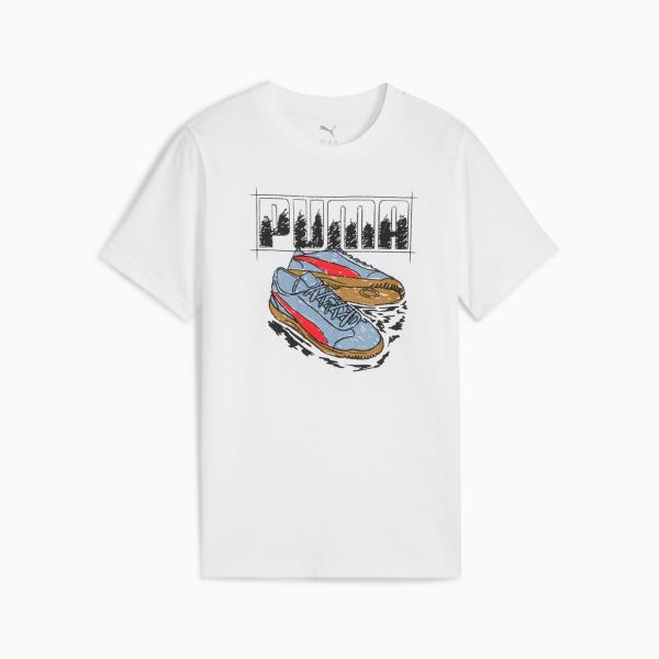 Koszulka chłopięca Puma GRAPHIC SNEAKER biała 68993902