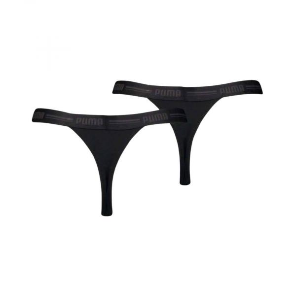 Stringi damskie Puma HEART 2-PACK czarne 93803401
