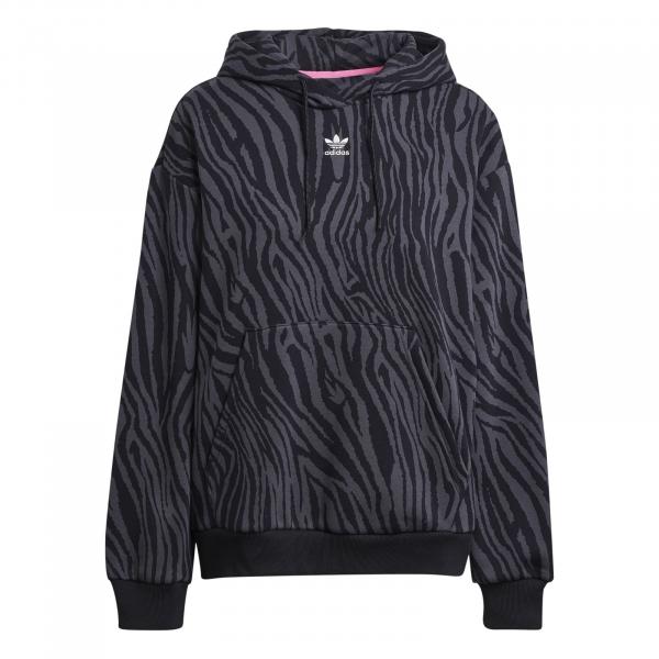 Bluza z kapturem damska adidas AOP ANIMAL ZEBRA czarna IJ5604