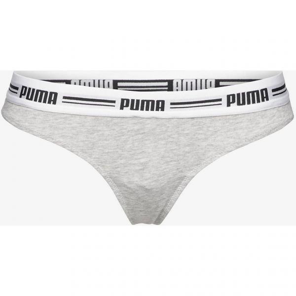 Majtki damskie Puma ICONIC STRING 2-PACK szare 90706704