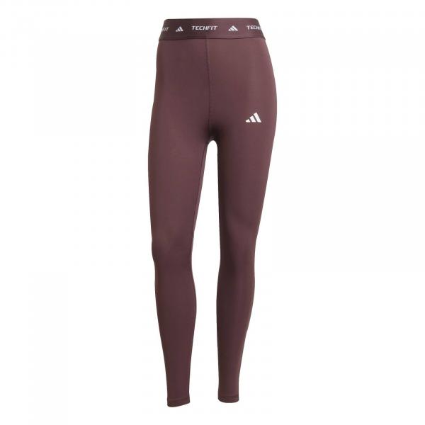 Legginsy treningowe damskie adidas TECHFIT 7/8 bordowe JI5550