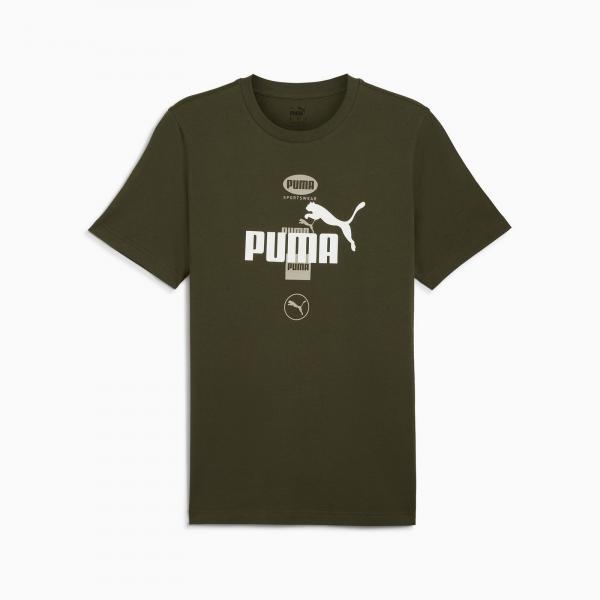 Koszulka męska Puma POWER GRAPHIC zielona 68173870
