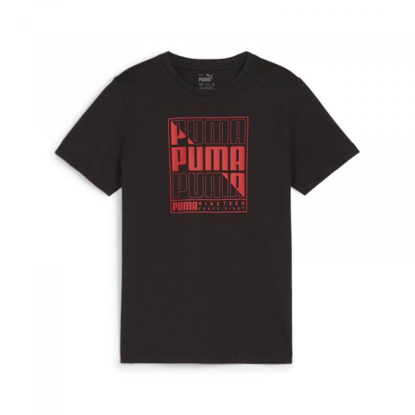 Koszulka chłopięca Puma GRAPHICS WORDING czarna 68029801