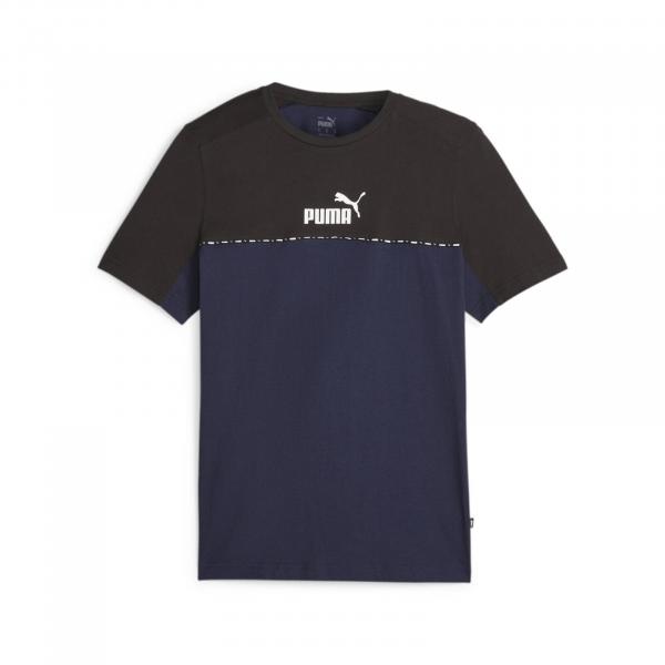 Koszulka męska Puma ESS BLOCK X TAPE granatowa 67334106