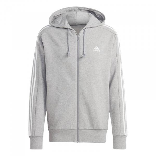 Bluza z kapturem męska adidas ESSENTIALS 3-STRIPES szara IC9833