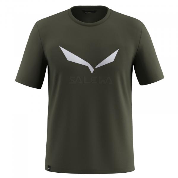 Koszulka męska Salewa SOLIDLOGO DRY zielona 00-0000027018_5280
