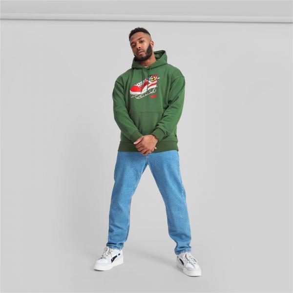 Bluza z kapturem męska Puma Christmas zielona 67535209