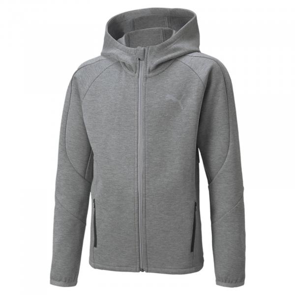 Bluza z kapturem chłopięca Puma EVOSTRIPE FZ DK szara 84698903