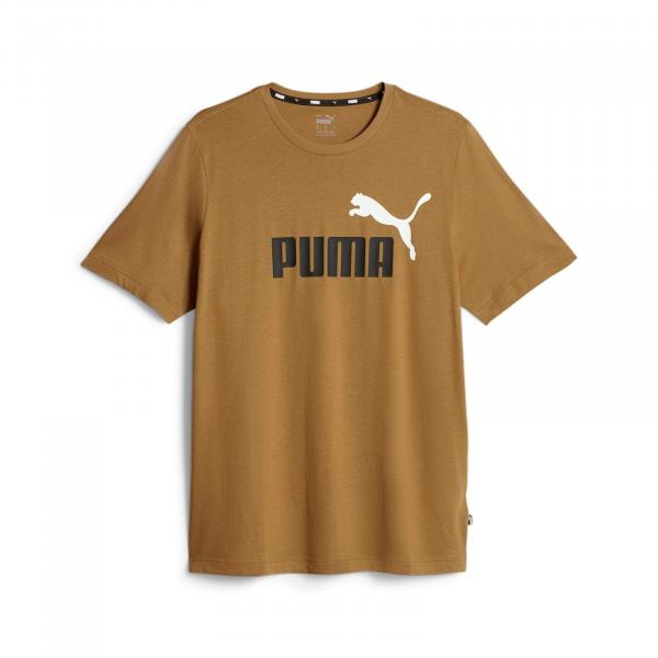 Koszulka męska Puma ESS+ 2 COL LOGO brązowa 58675993