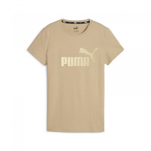 Koszulka damska Puma ESS+ METALLIC LOGO beżowa 84830383