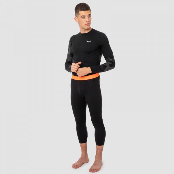 Legginsy termiczne męskie Salewa CRISTALLO WARM 3/4 czarne 00-0000028209_0911