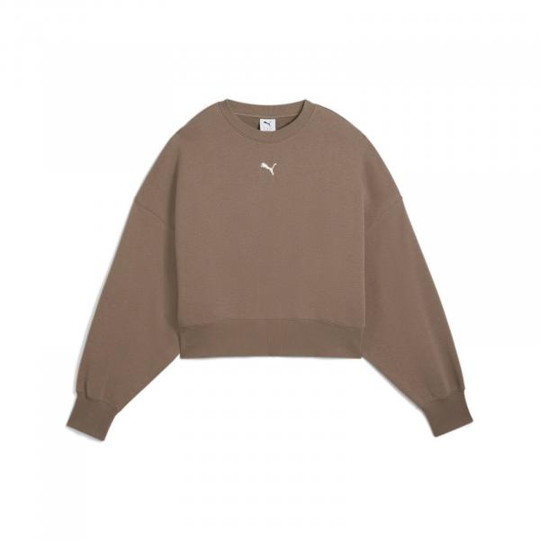 Bluza damska Puma WARDROBE ESS OVER-OVERSIZED TR brązowa 62974893