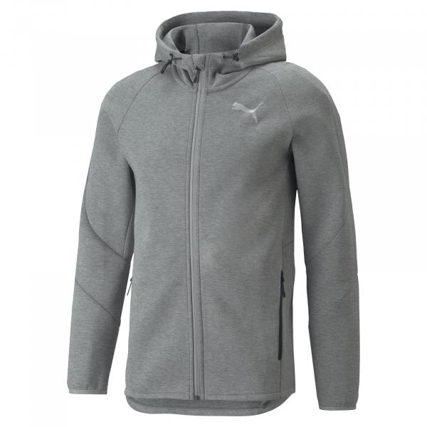 Bluza z kapturem męska Puma EVOSTRIPE FULL-ZIP szara 84740103