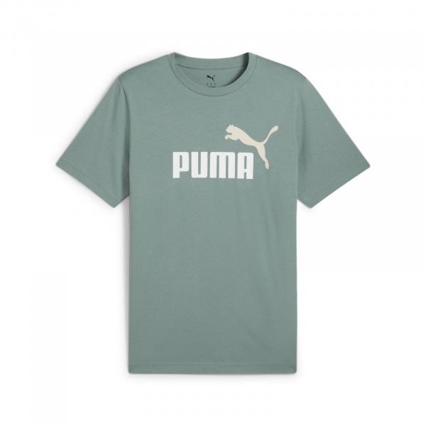Koszulka męska Puma ESS 2 COLOR NO.1 LOGO zielona 68470830