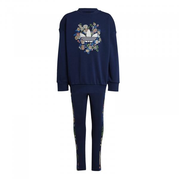 Komplet dresów dziewczęcych adidas LIBERTY LONDON granatowy JD0492