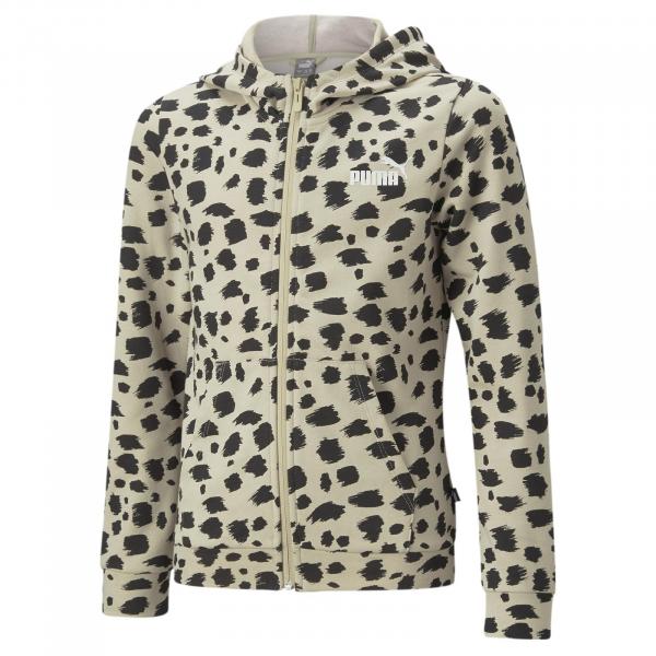 Bluza z kapturem dziewczęca Puma ESS+ Animal AOP beżowa 67351788