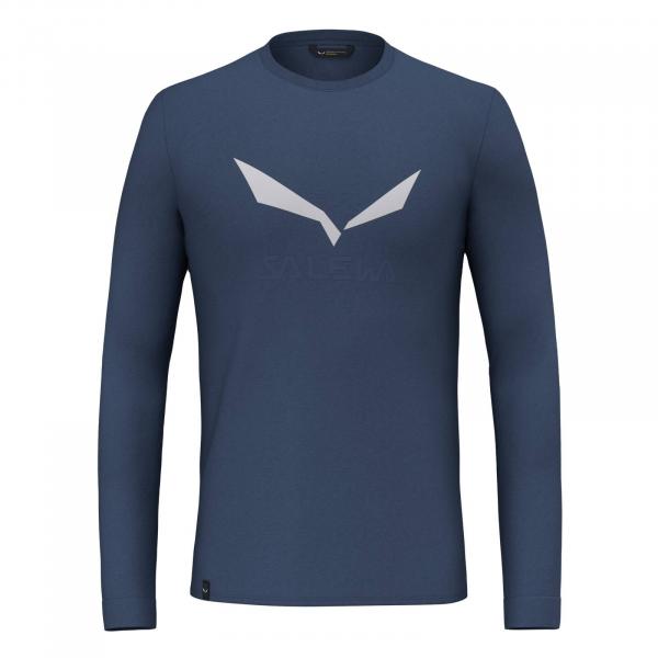 Longsleeve trekkingowy męski Salewa SOLIDLOGO DRY granatowy 00-0000027340_8670