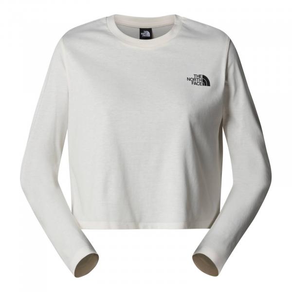 Longsleeve damski The North Face L/S SIMPLE DOME CROP biały NF0A89FKQLI