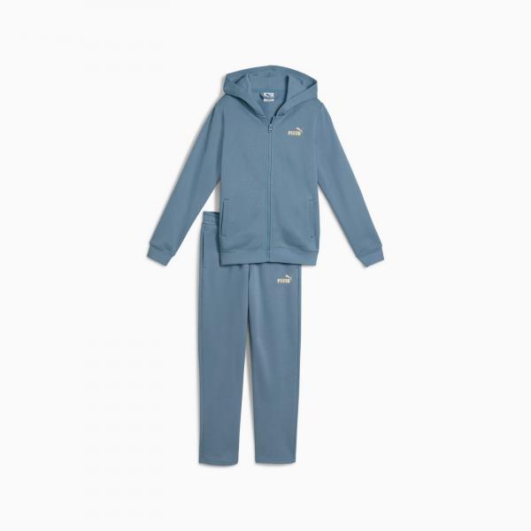 Komplet dresowy dziewczęcy Puma METALLIC HOODED SWEAT SUIT FL niebieski 68972934