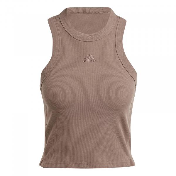 Top damski adidas LOUNGE RIBBED brązowy IY6733