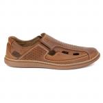 Olivier Buty męskie wsuwane przewiewne 203L camel brązowe